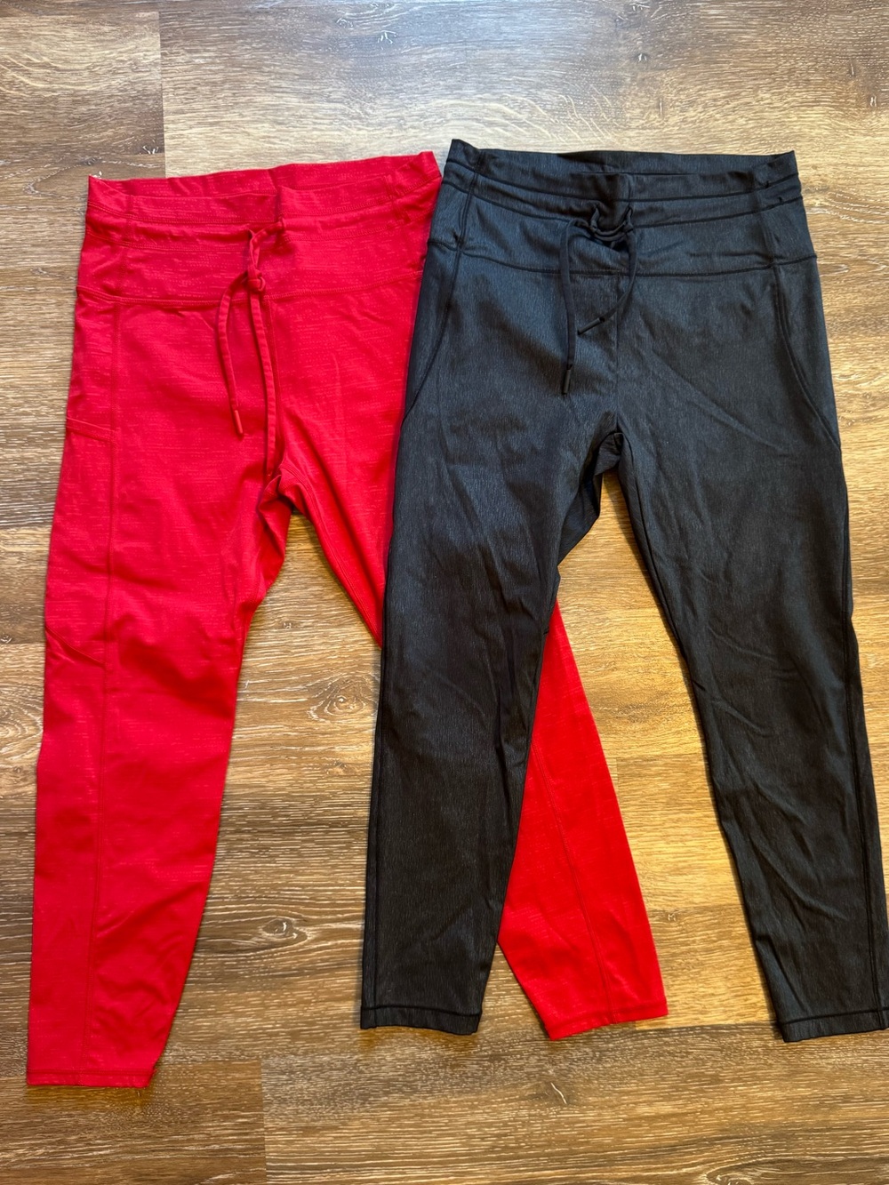 ZYIA sz 8-10 Drawstring Waist Leggings‎ with pockets! - Red & Black NEW